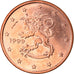 Finlândia, 5 Euro Cent, 1999, Vantaa, AU(50-53), Aço Cromado a Cobre, KM:100