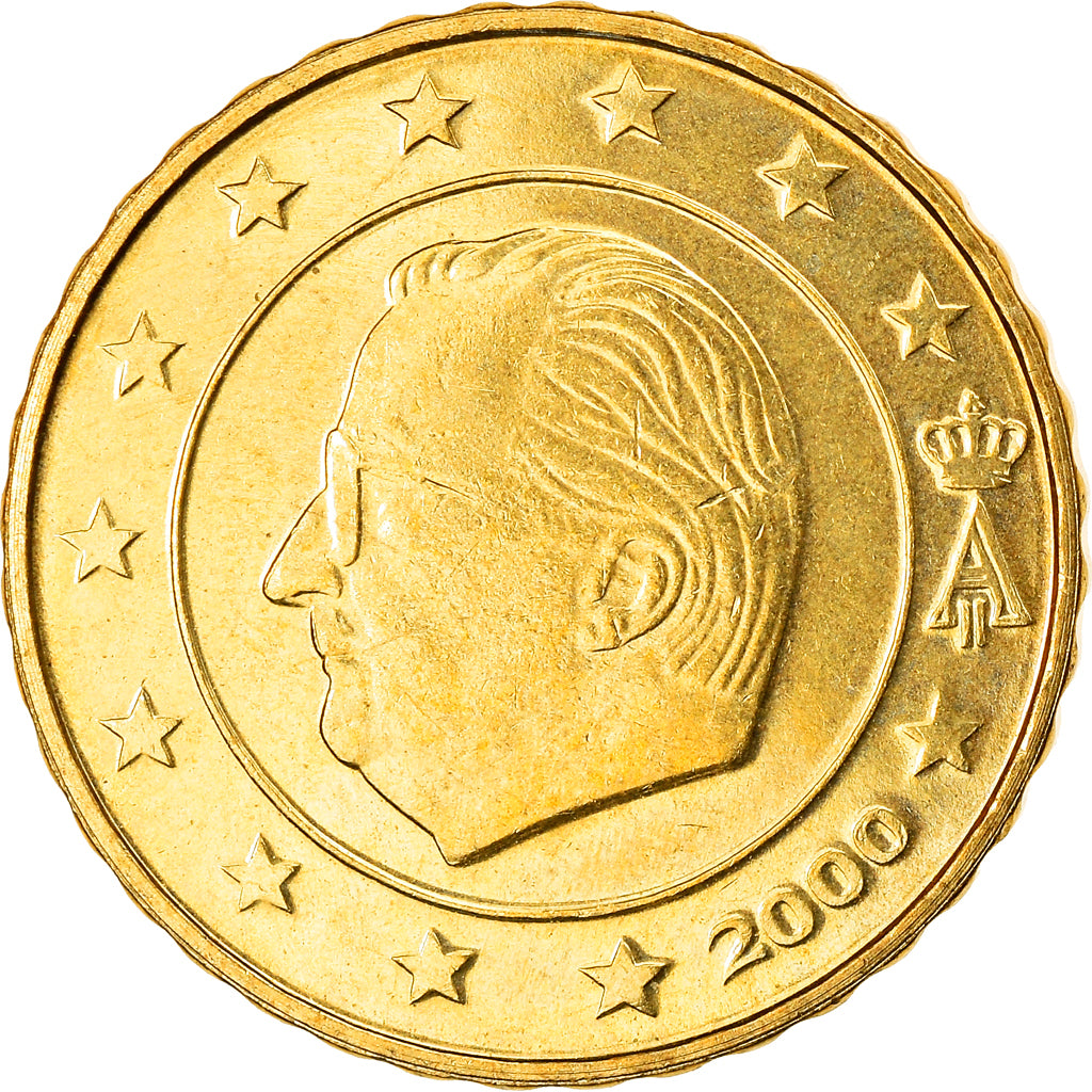 Belgium, 10 Euro Cent, 2000, Brussels, MS(63), Brass, KM:227