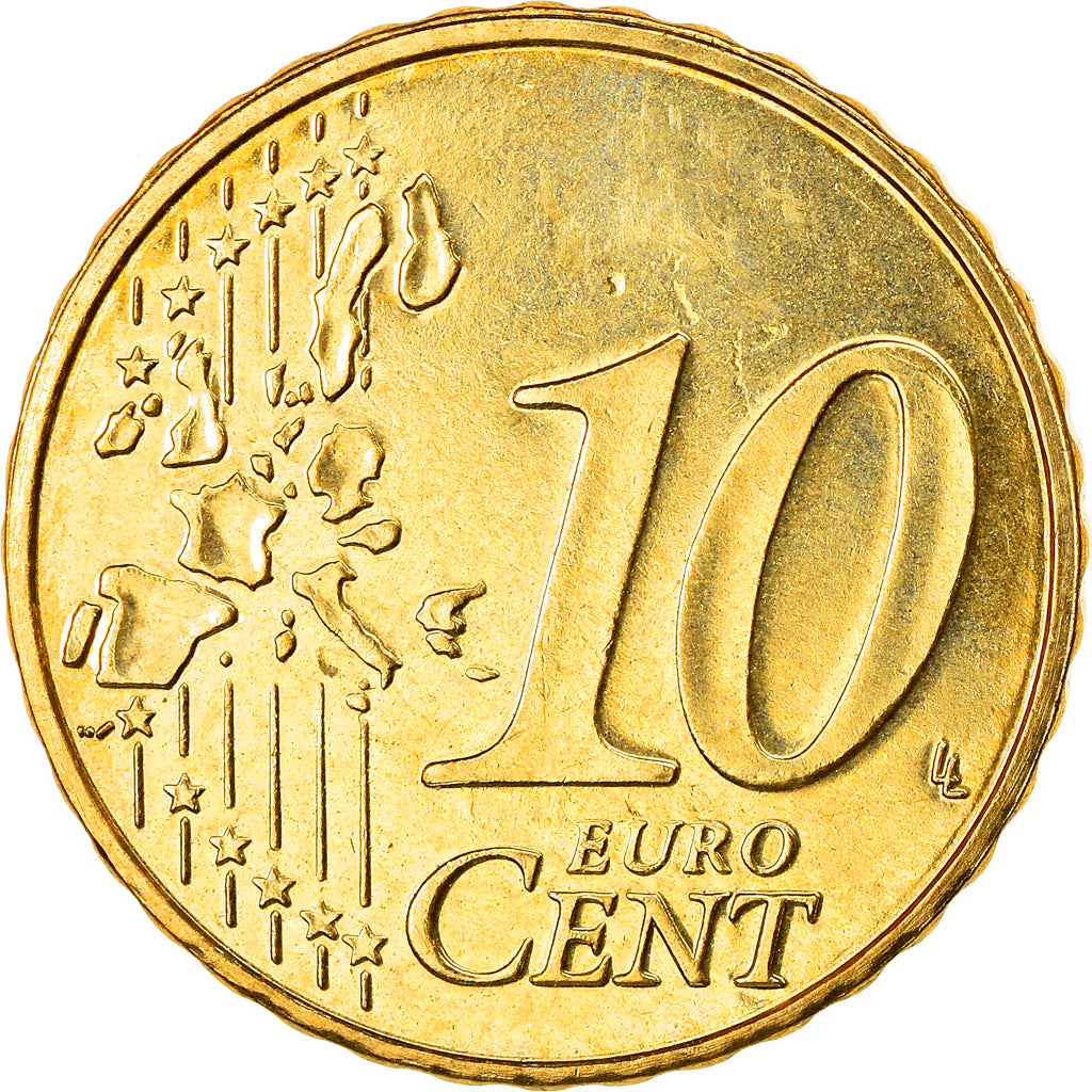 Belgium, 10 Euro Cent, 2000, Brussels, MS(63), Brass, KM:227