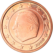 Belgien, Euro Cent, 2000, Brussels, UNZ, Copper Plated Steel, KM:224