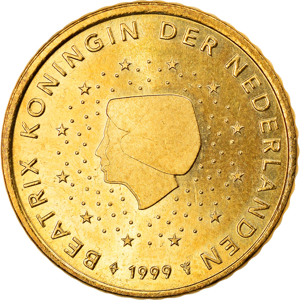 Netherlands, 50 Euro Cent, 1999, BE, MS(63), Bi-Metallic, KM:New