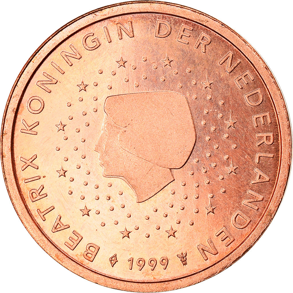 Netherlands, 2 Euro Cent, 1999, BE, MS(63), Copper Plated Steel, KM:New