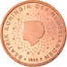 Países Baixos, Euro Cent, 1999, BE, MS(63), Aço Cromado a Cobre, KM:New
