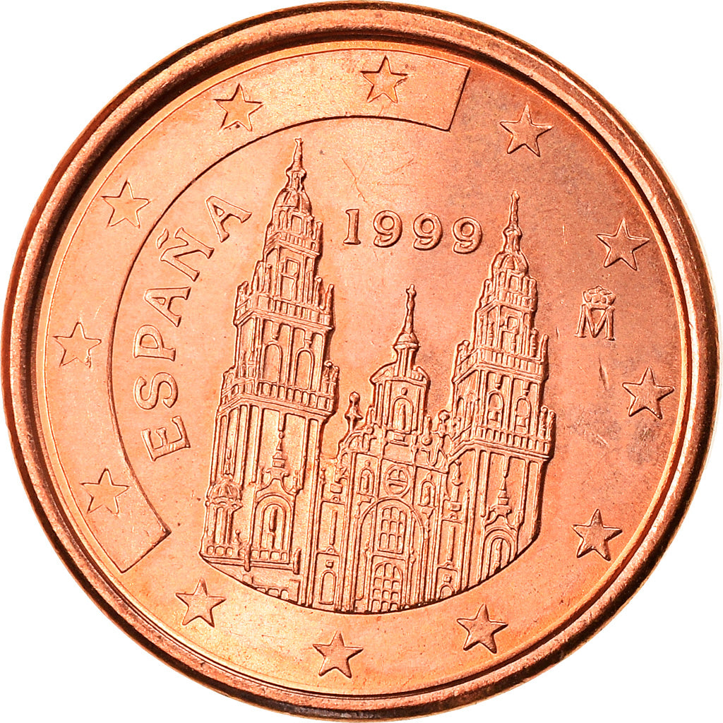 Spanje, Euro Cent, 1999, Madrid, ZF+, Copper Plated Steel, KM:1040