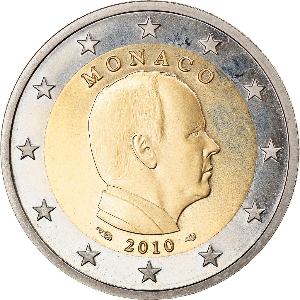 Monaco, 2 Euro, Prince Albert, 2010, Paris, BE, MS(65-70), Bi-Metallic, KM:195