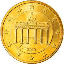 GERMANY - FEDERAL REPUBLIC, 50 Euro Cent, 2010, Hambourg, MS(63), Brass, KM:256