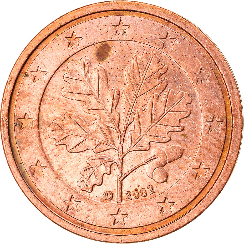 ALEMANHA - REPÚBLICA FEDERAL, 2 Euro Cent, 2002, Munich, EF(40-45), Aço