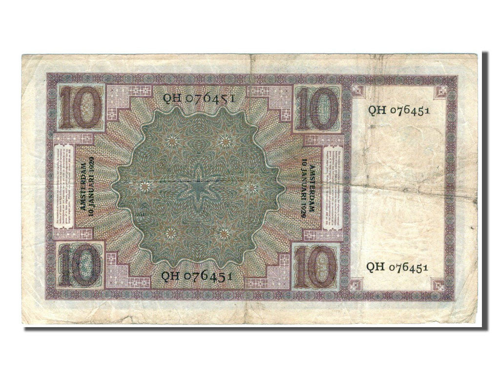 Billete, 10 Gulden, 1929, Países Bajos, BC+