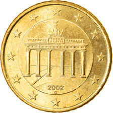 GERMANY - FEDERAL REPUBLIC, 50 Euro Cent, 2002, Karlsruhe, EF(40-45), Brass