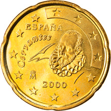 Spagna, 20 Euro Cent, 2000, Madrid, SPL, Ottone, KM:1044