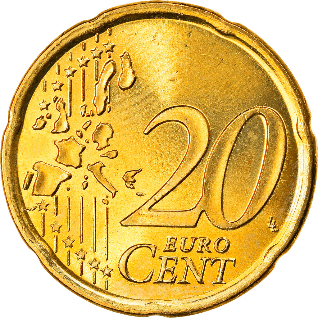 Spagna, 20 Euro Cent, 2000, Madrid, SPL, Ottone, KM:1044