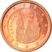 Spain, Euro Cent, 2000, Madrid, MS(63), Copper Plated Steel, KM:1040