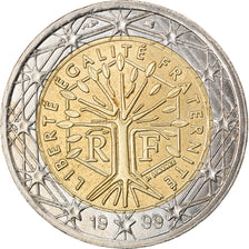 France, 2 Euro, 1999, Paris, EF(40-45), Bi-Metallic, KM:1289