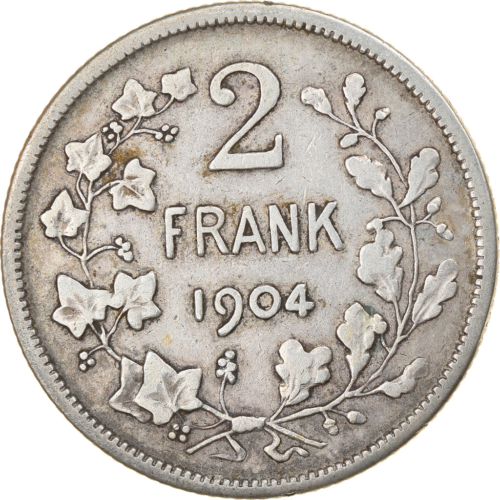 Coin, Belgium, 2 Francs, 2 Frank, 1904, VF(30-35), Silver, KM:59