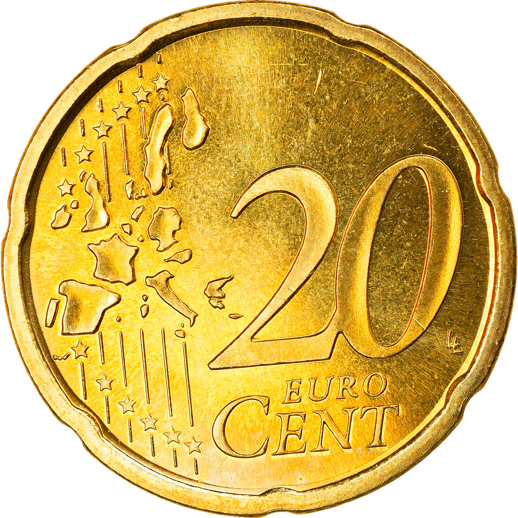 Spain, 20 Euro Cent, 2003, Madrid, MS(63), Brass, KM:1044