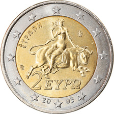 Greece, 2 Euro, 2003, Athens, MS(63), Bi-Metallic, KM:188