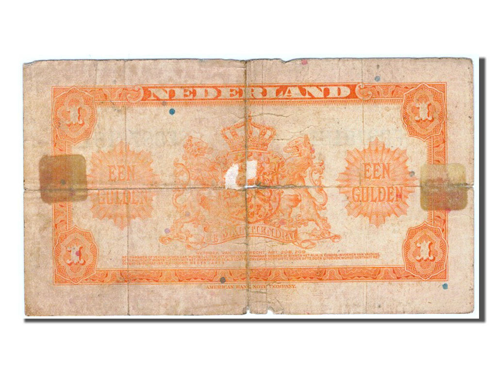 Netherlands, 1 Gulden, 1943, KM #64a, VG(8-10), FD878181