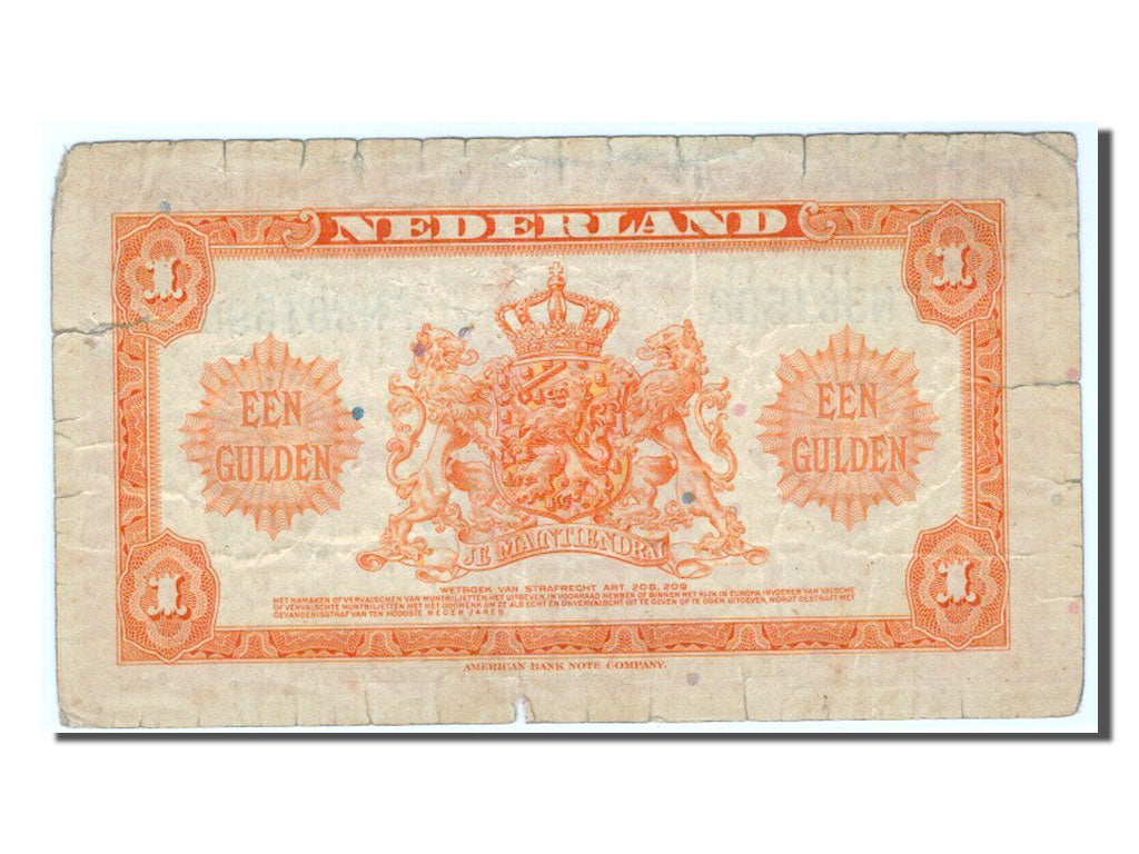 Netherlands, 1 Gulden, 1943, KM #64a, VF(20-25), FN361598