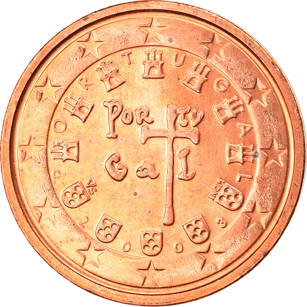 Portugal, 2 Euro Cent, 2003, Lisbon, MS(63), Copper Plated Steel, KM:741