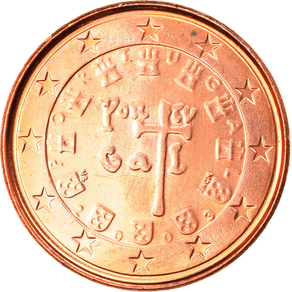 Portugal, Euro Cent, 2003, Lisbon, MS(63), Copper Plated Steel, KM:740