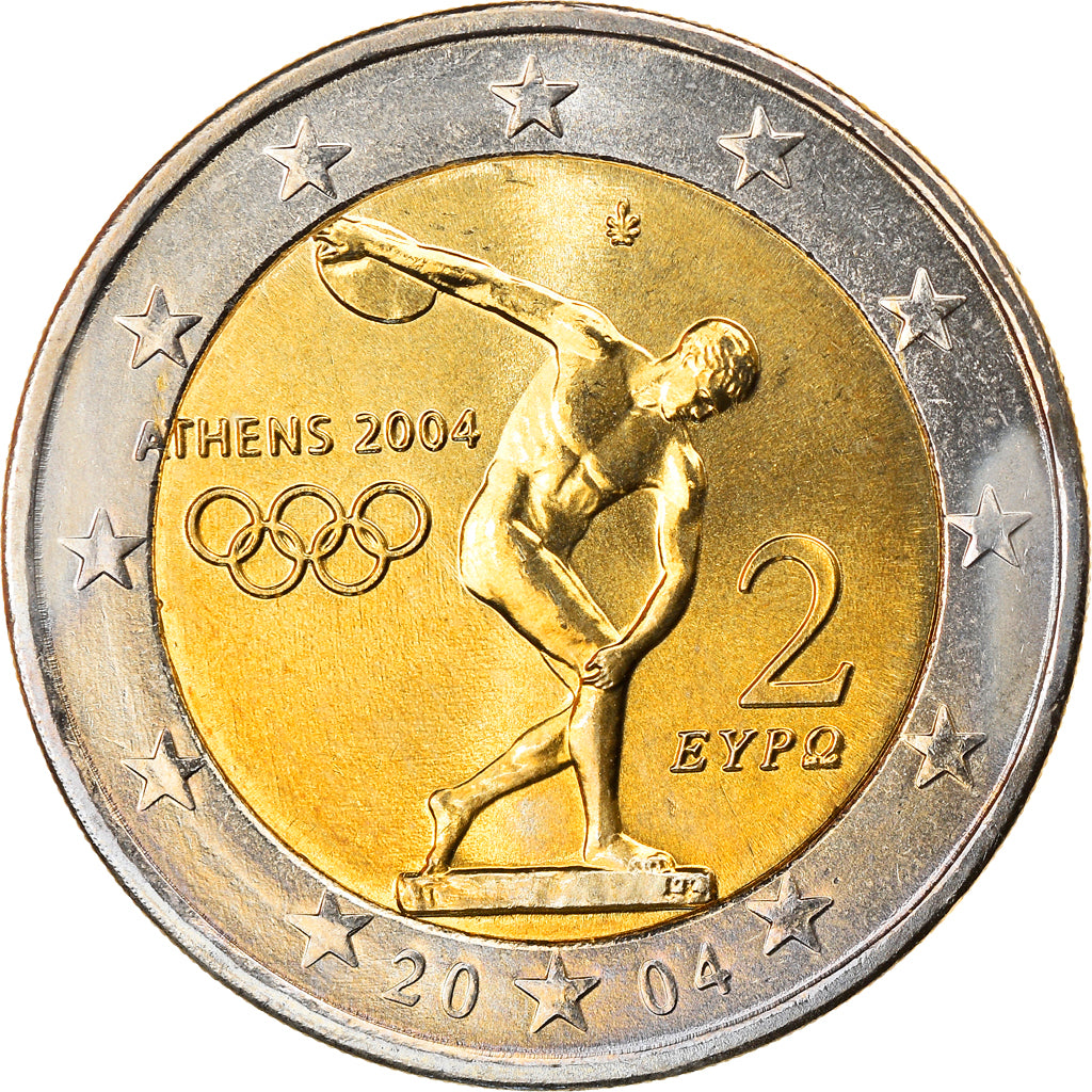 Grecia, 2 Euro, 2004, Athens, SC, Bimetálico, KM:188