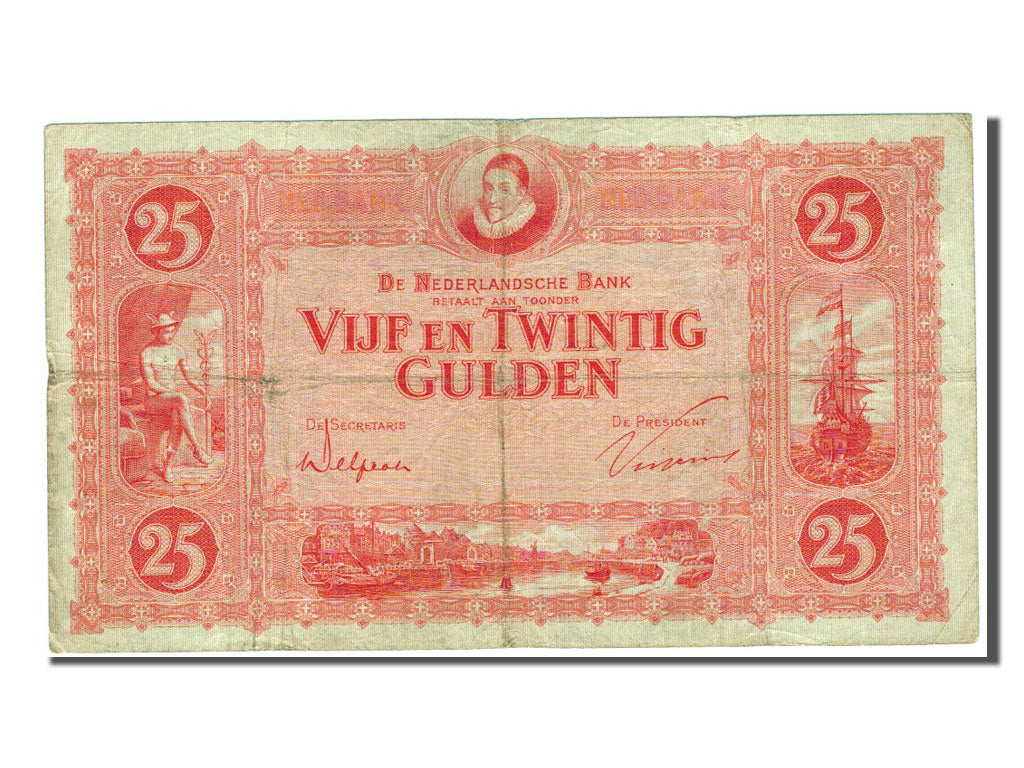 Netherlands, 25 Gulden, 1930, KM #46, VF(20-25), KB