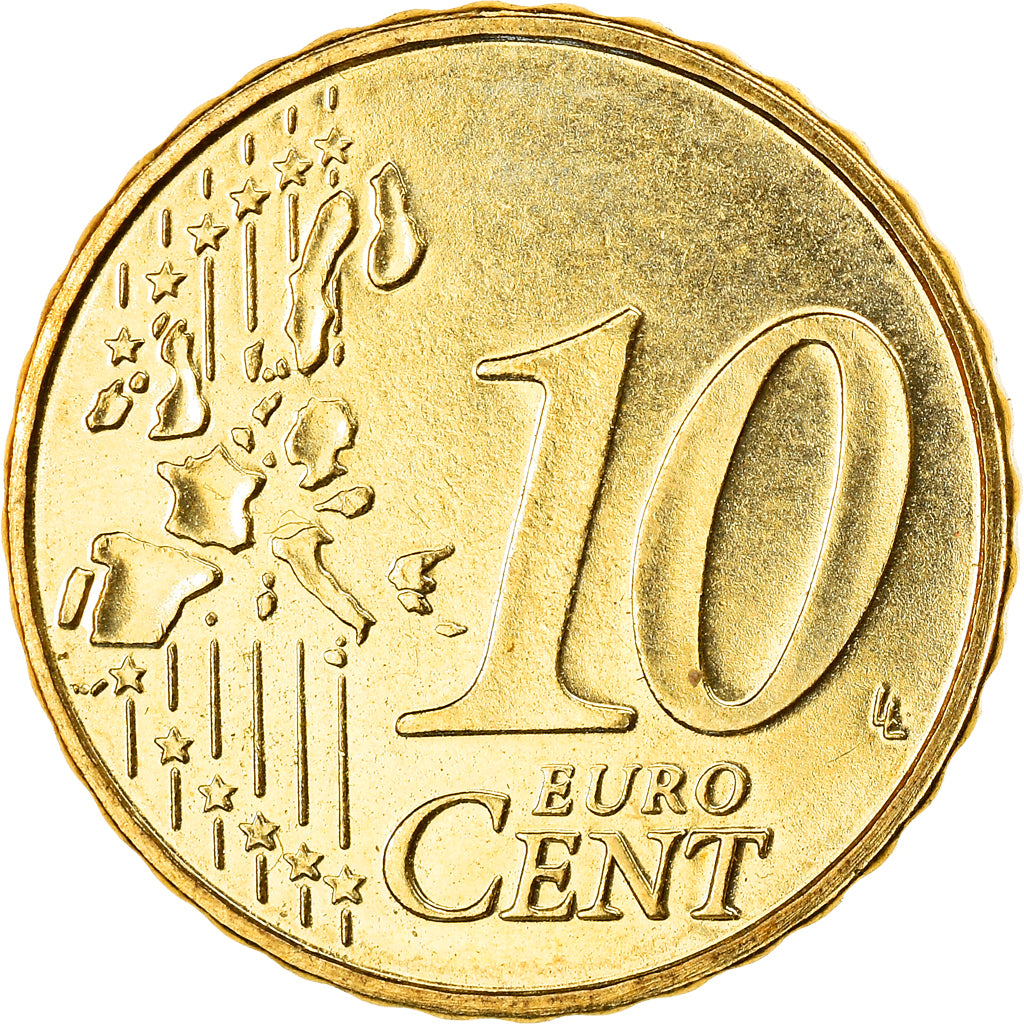 Belgium, 10 Euro Cent, 2004, Brussels, MS(63), Brass, KM:227