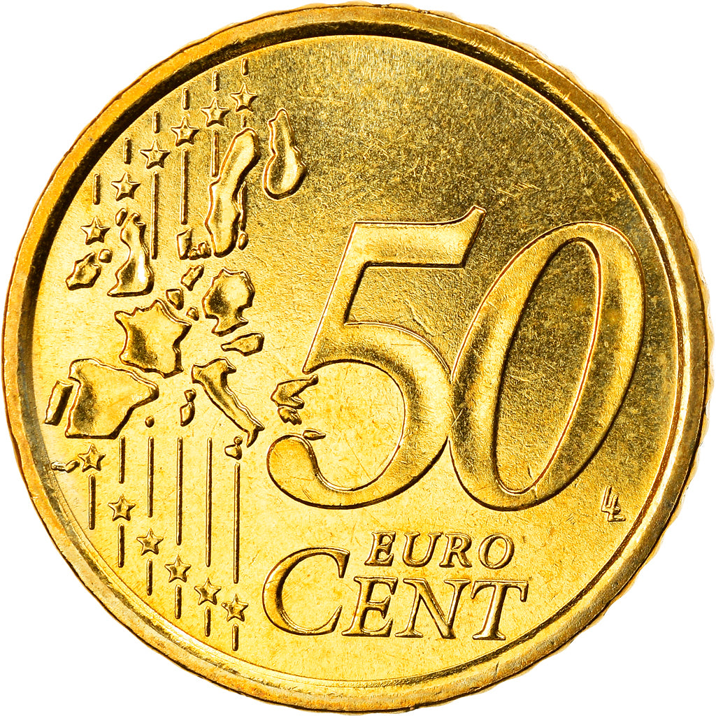 Italy, 50 Euro Cent, 2004, Rome, MS(63), Brass, KM:215