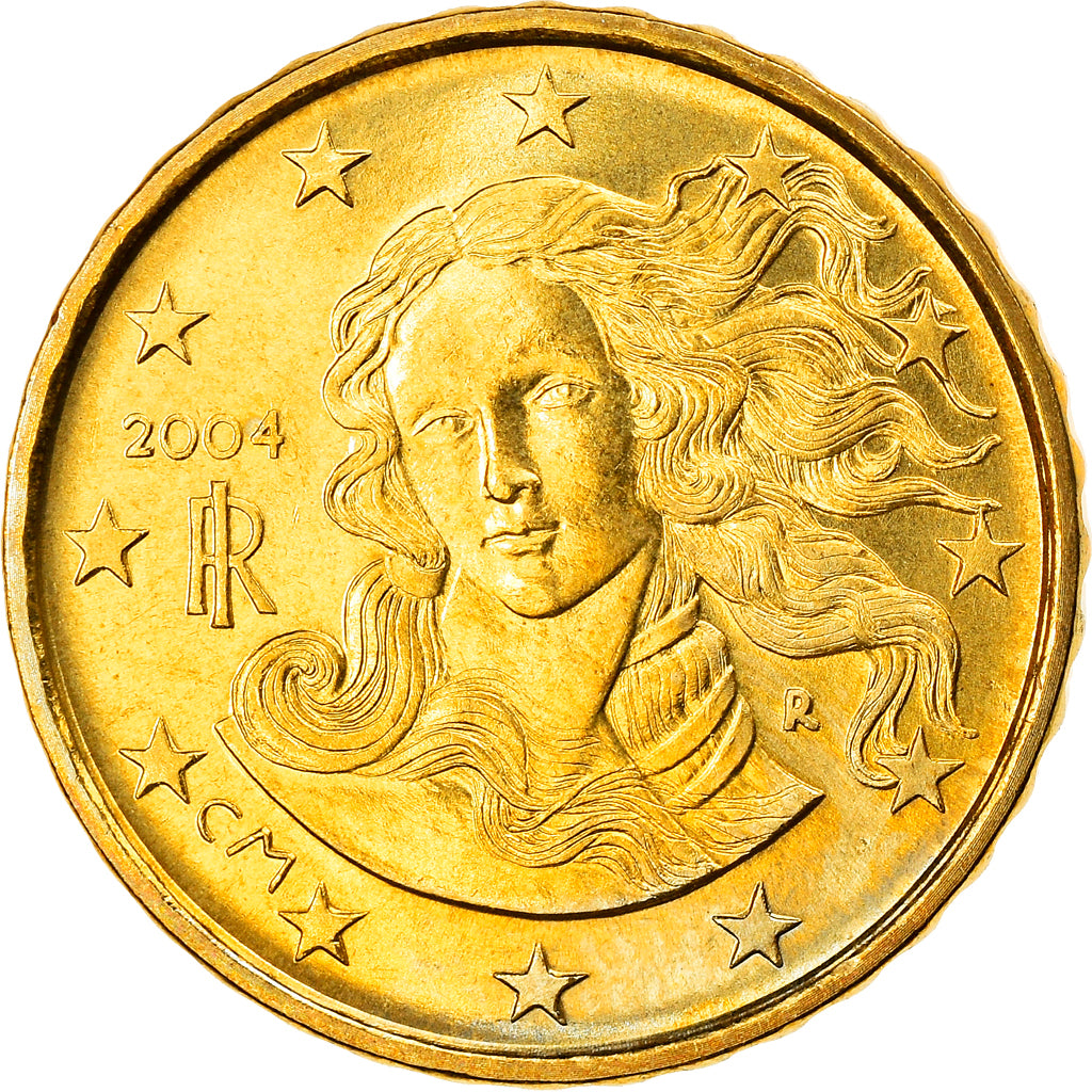 Italy, 10 Euro Cent, 2004, Rome, MS(63), Brass, KM:213