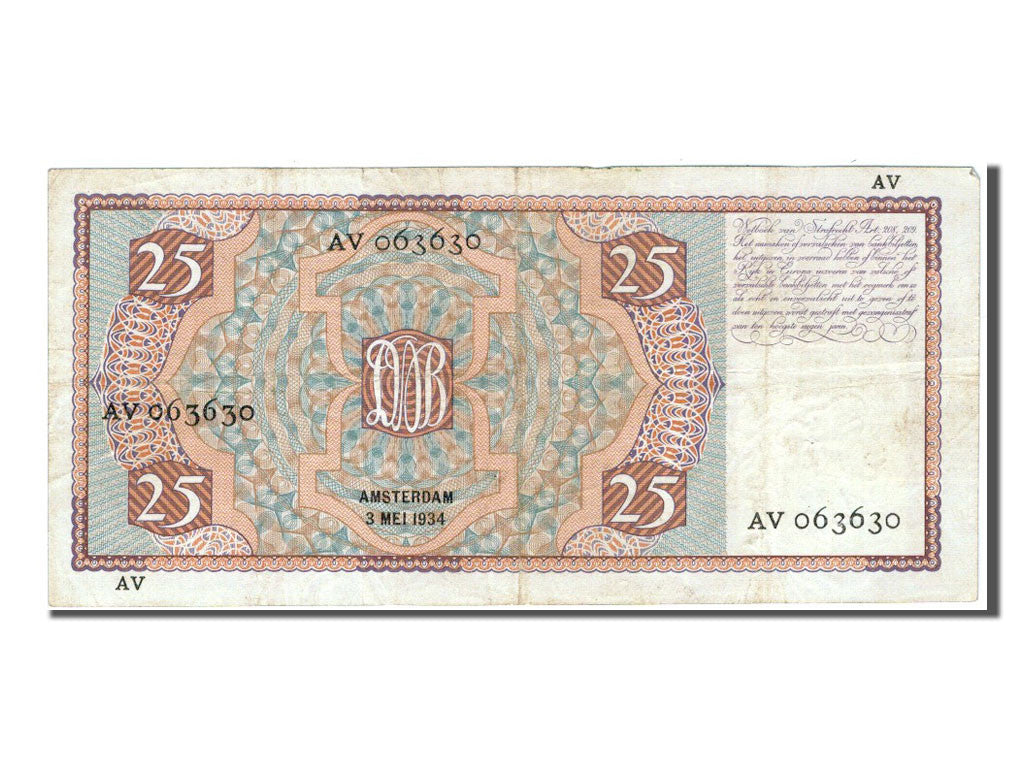 Banknote, Netherlands, 25 Gulden, 1934, EF(40-45)