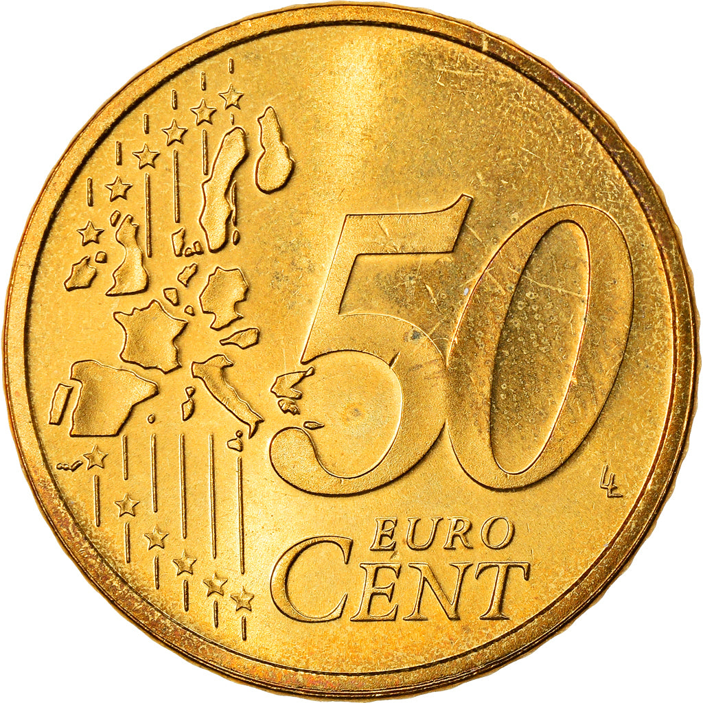 Países Bajos, 50 Euro Cent, 2004, Utrecht, MBC+, Latón, KM:239
