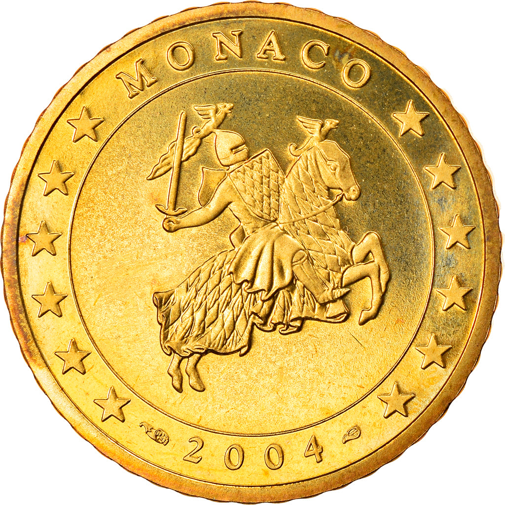 Monaco, 50 Euro Cent, Prince Rainier III, 2004, Paris, BE, MS(65-70), Brass