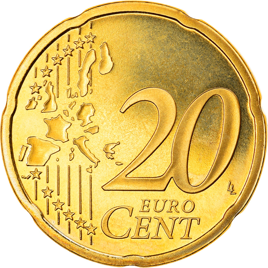 Monaco, 20 Euro Cent, Prince Rainier III, 2004, Paris, BE, MS(65-70), Brass