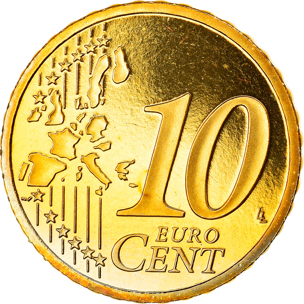 Monaco, 10 Euro Cent, Prince Rainier III, 2004, Paris, BE, MS(65-70), Brass