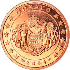 Monaco, 5 Euro Cent, 2004, Paris, BE, MS(65-70), Copper Plated Steel, KM:169