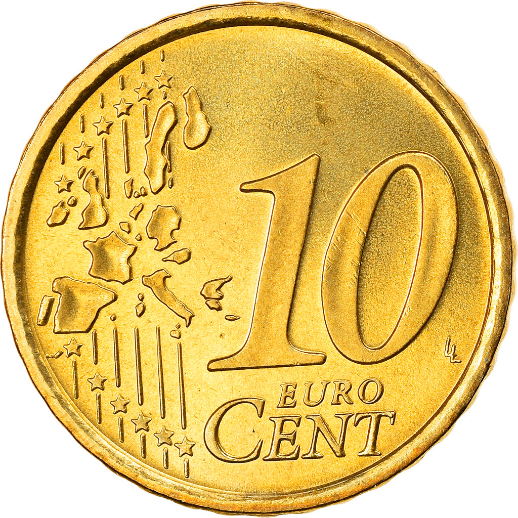 San Marino, 10 Euro Cent, 2004, Rome, MS(63), Brass, KM:443