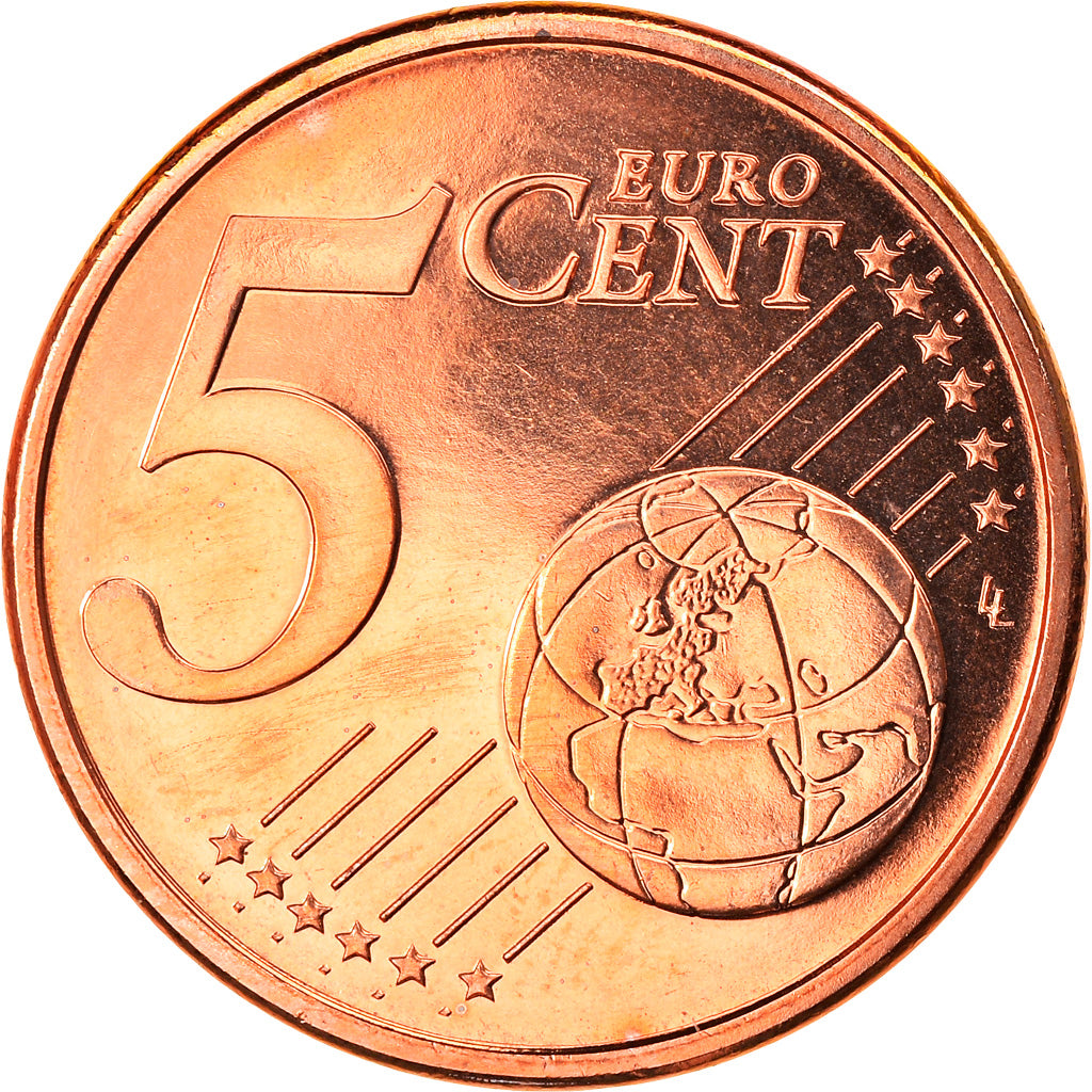 France, 5 Euro Cent, 2004, Paris, MS(63), Copper Plated Steel, Gadoury:3