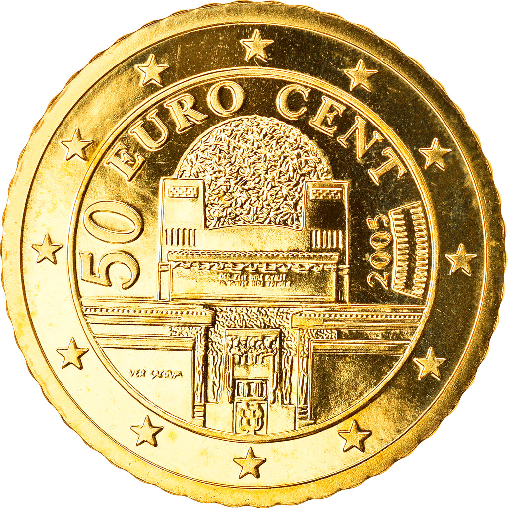 Austria, 50 Euro Cent, 2005, Vienna, MS(65-70), Brass, KM:3087