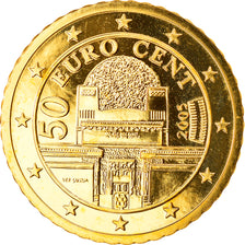 Austria, 50 Euro Cent, 2005, Vienna, MS(65-70), Brass, KM:3087