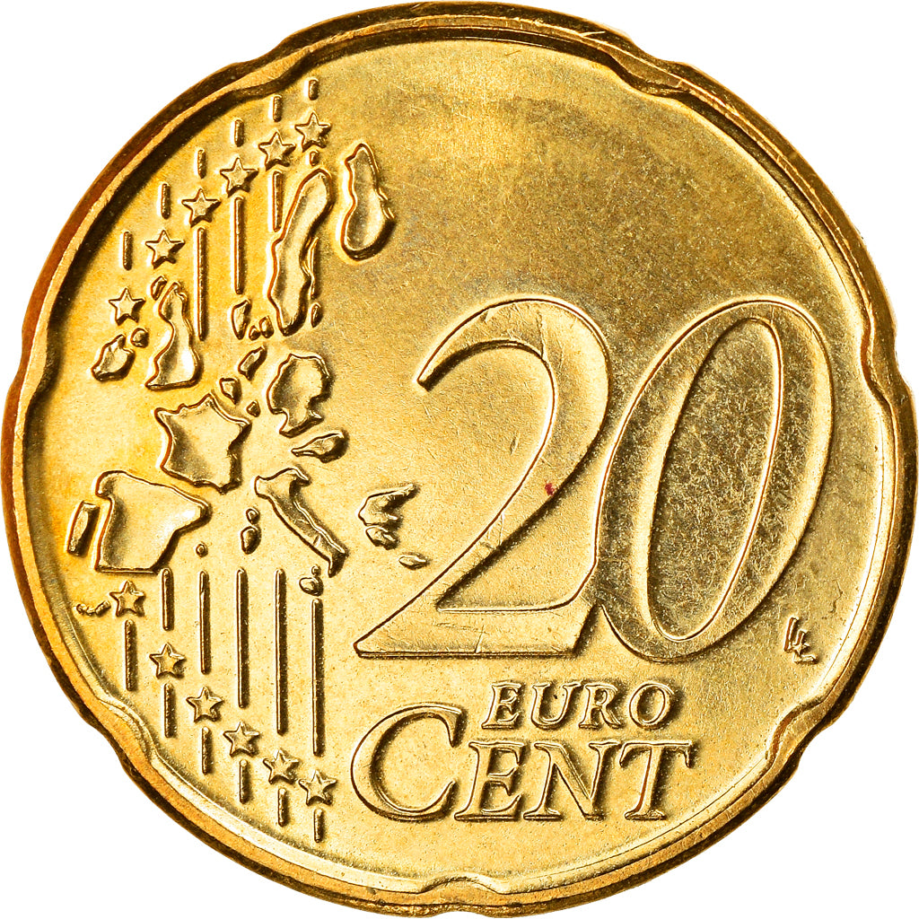 België, 20 Euro Cent, 2005, Brussels, UNC-, Tin, KM:228