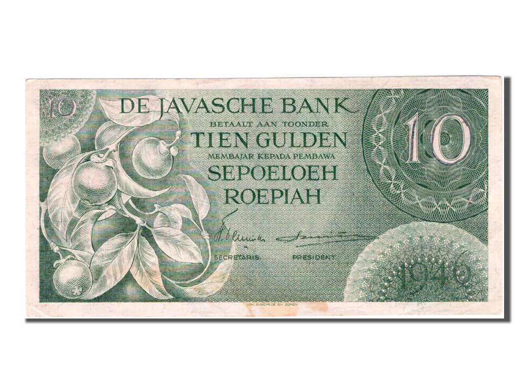 Banknote, Netherlands Indies, 10 Gulden, 1946, AU(50-53)