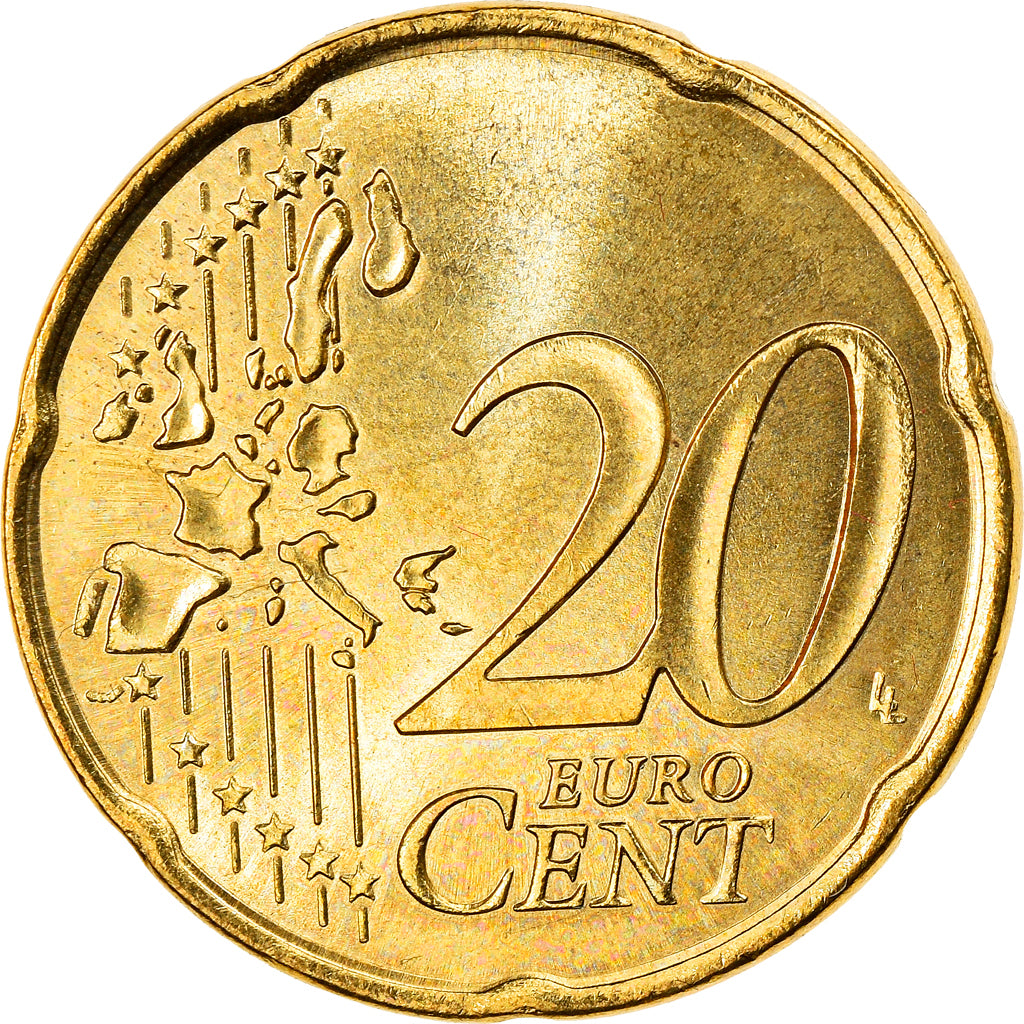 Monaco, 20 Euro Cent, Prince Rainier III, 2003, Paris, MS(63), Brass