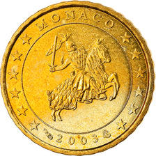 Monaco, 10 Euro Cent, Prince Rainier III, 2003, Paris, MS(63), Brass, KM:170