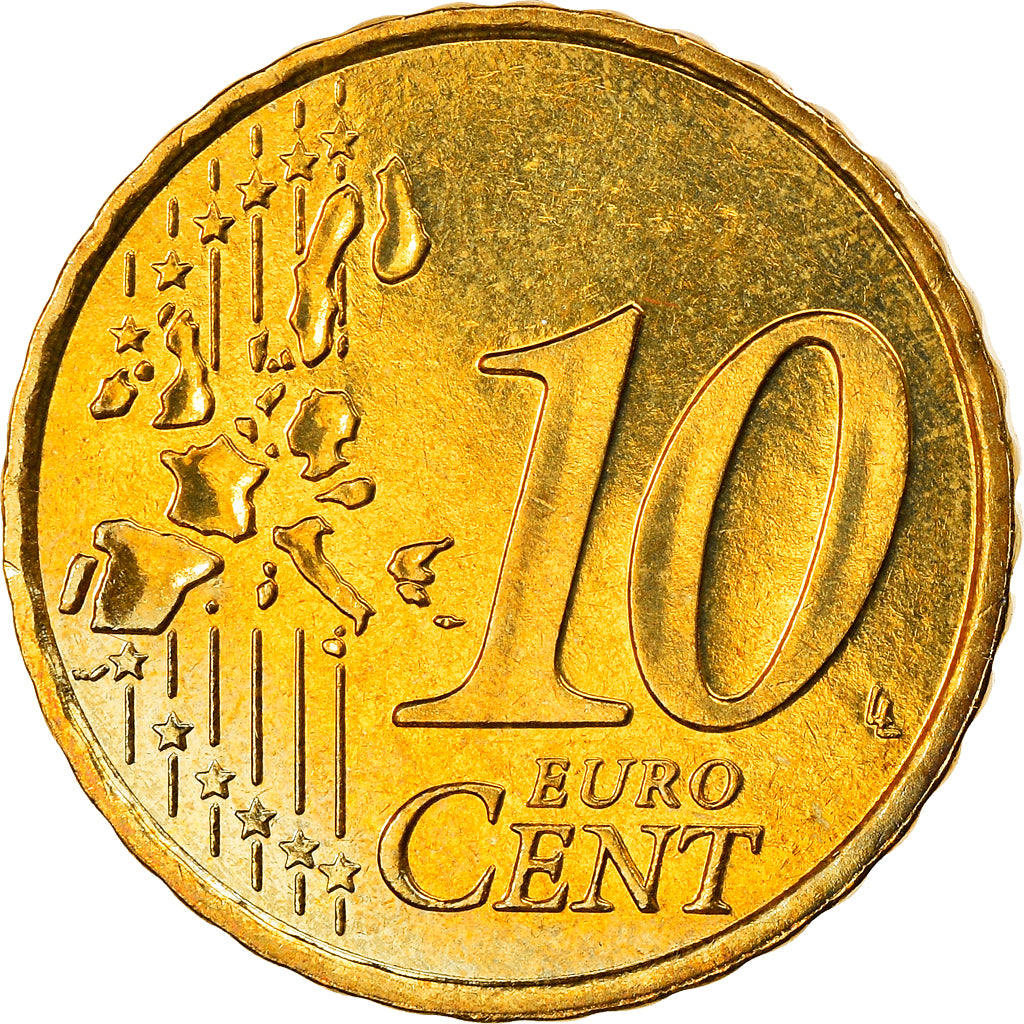 Monaco, 10 Euro Cent, Prince Rainier III, 2003, Paris, MS(63), Brass, KM:170