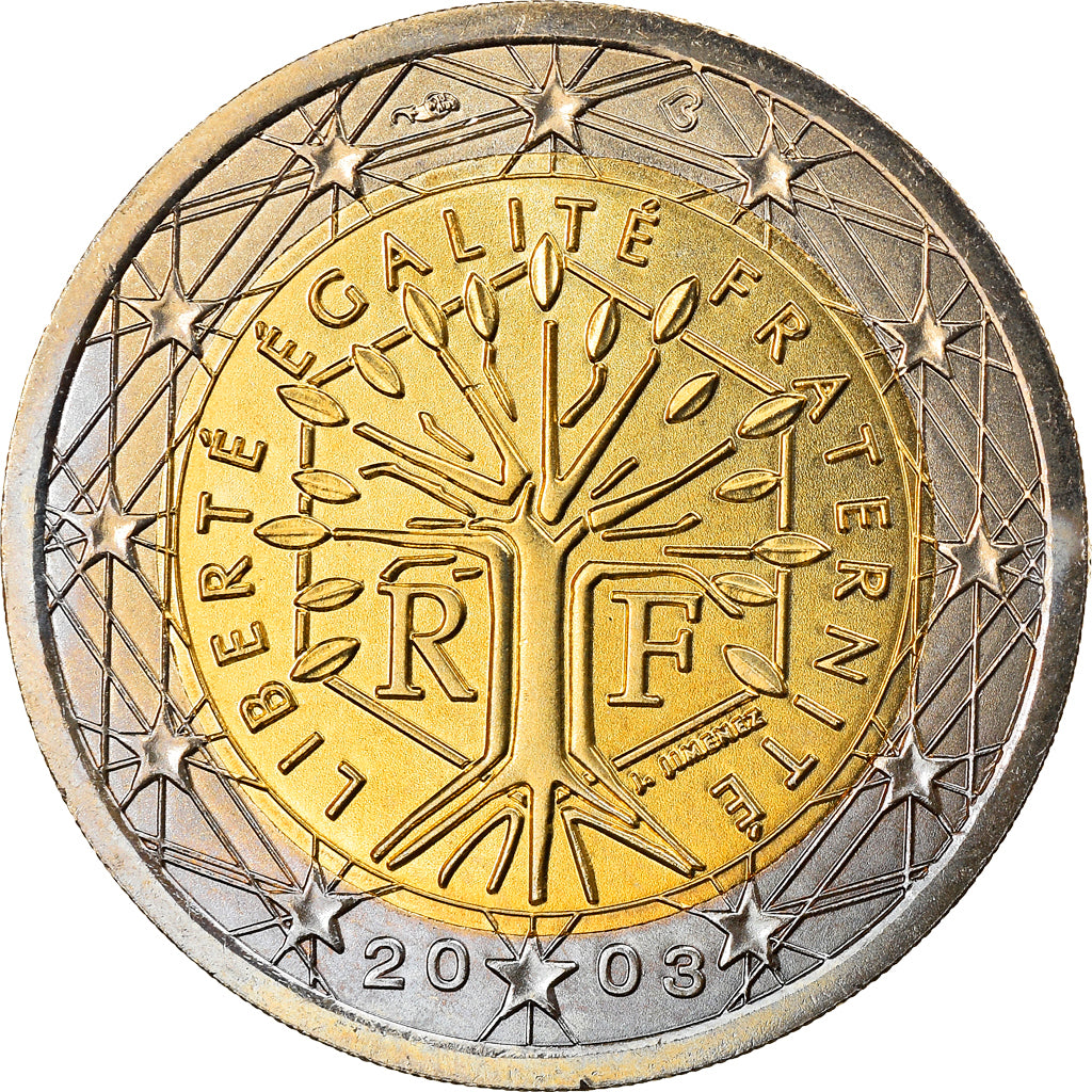 France, 2 Euro, 2003, Paris, SPL, Bi-Metallic, Gadoury:8., KM:1289
