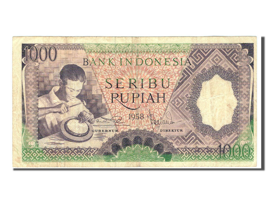Indonesia, 1000 Rupiah, 1958, KM #62, VF(30-35), AQT