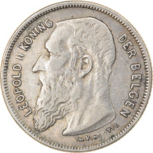 Moneta, Belgia, Leopold II, 2 Francs, 2 Frank, 1904, EF(40-45), Srebro, KM:59