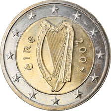 REPUBLIKA IRLANDII, 2 Euro, 2007, MS(63), Bimetaliczny, KM:51