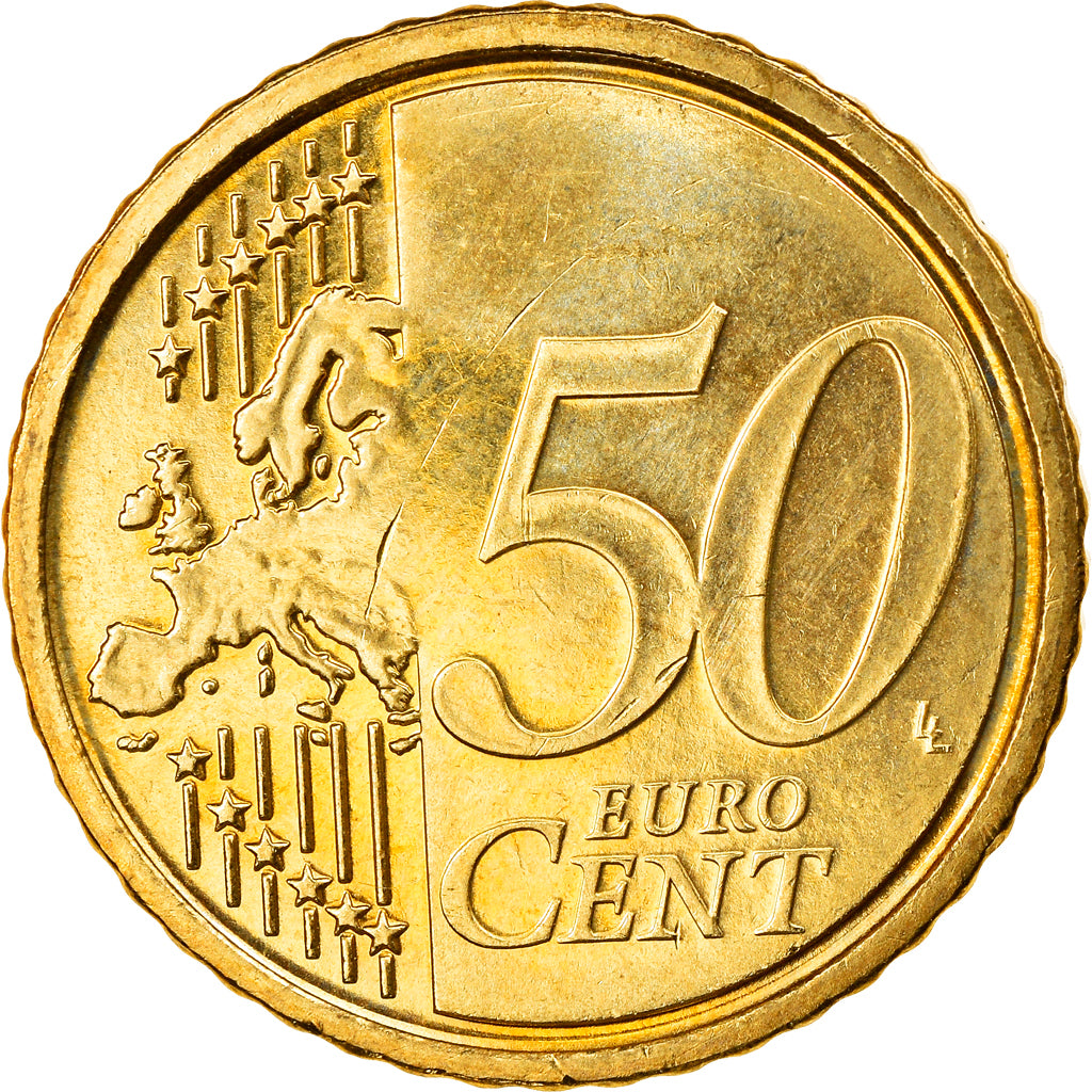 IRELAND REPUBLIC, 50 Euro Cent, 2007, Sandyford, MS(63), Brass, KM:49