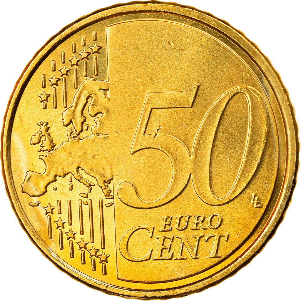 Spagna, 50 Euro Cent, 2007, Madrid, SPL, Ottone, KM:1072